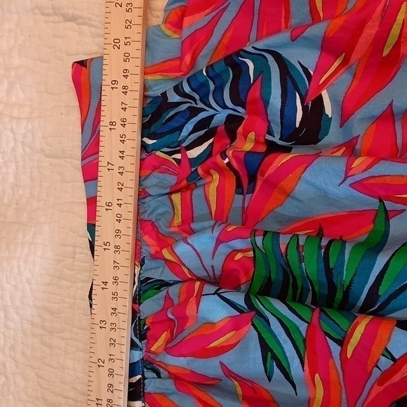 Tabitha Brown X Target 100% Cotton Tiered Tropical Print Skirt in Blue & Red-1X - Picture 4 of 8